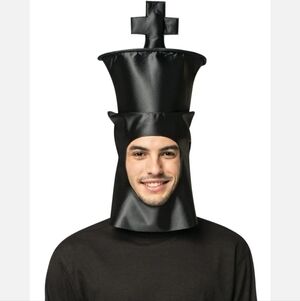 NWT King Chess Piece Open Face Mask Halloween Costume Cosplay Hat Headpeice New